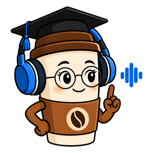 Koffee listening mascot